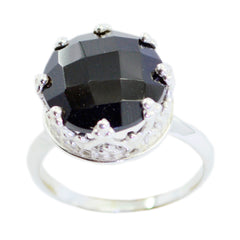 Gabriela Art Deco Black Solitaire Ring Black Onyx Black