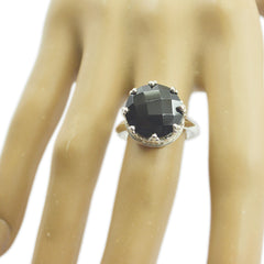 Gabriela Art Deco Black Solitaire Ring