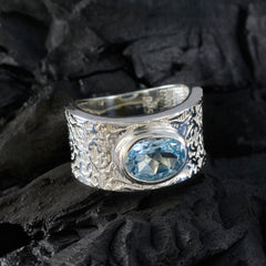 Alejandra Art Deco Blue Solitaire Ring