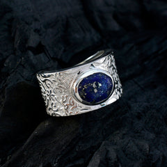 Ana Art Deco Blue Solitaire Ring Sterling Silver