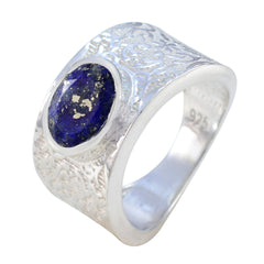 Ana Art Deco Blue Solitaire Ring Sterling Silver