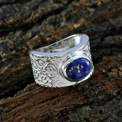 Ana Art Deco Blue Solitaire Ring Sterling Silver