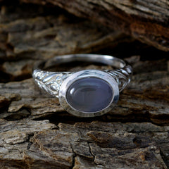 Audrey Art Deco Blue Solitaire Ring with Intricate Design