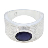 Amanda Art Deco Blue Solitaire Ring Iolite Blue