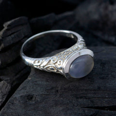 Audrey Art Deco Blue Solitaire Ring with Intricate Design