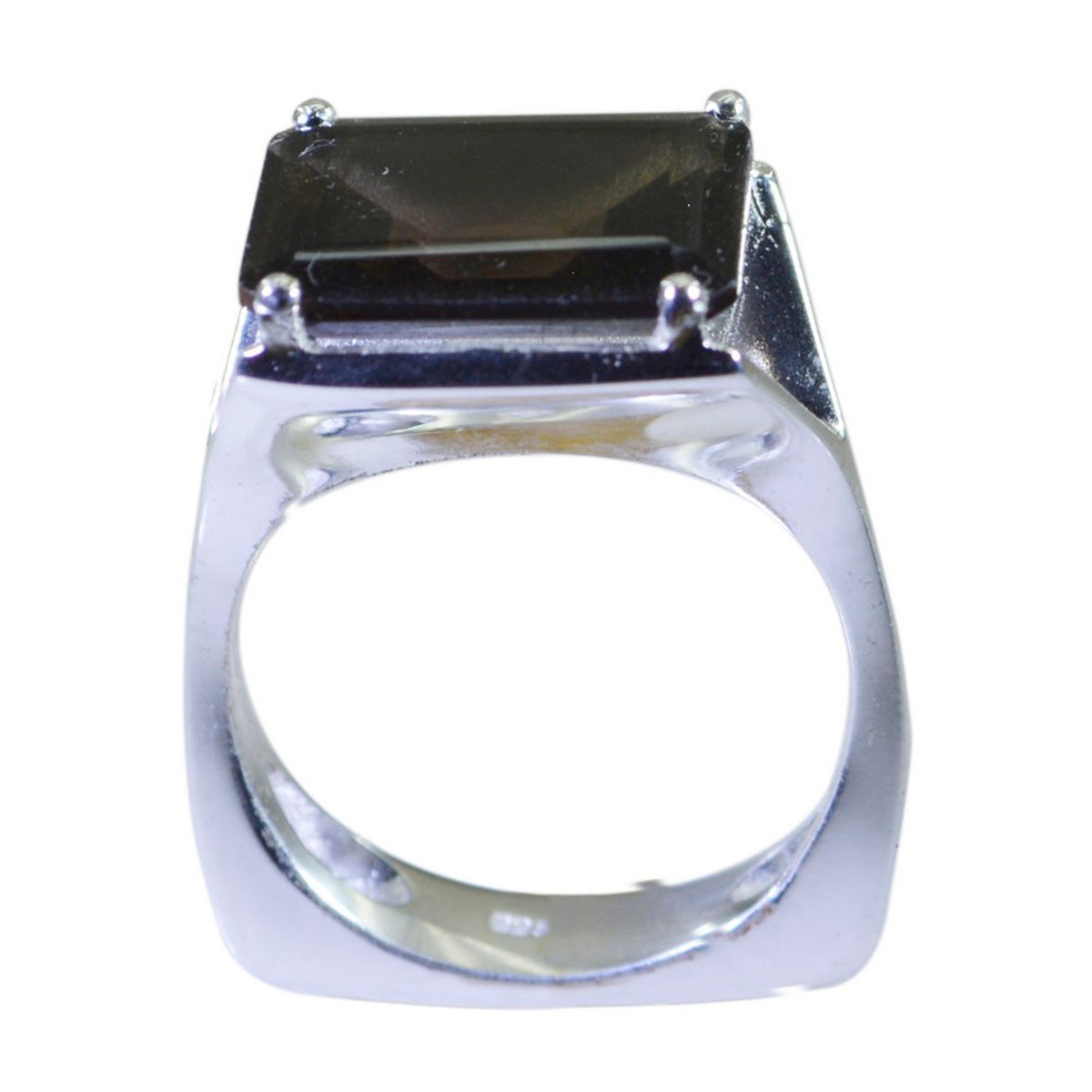 Laura Art Deco Brown Solitaire Ring smoky quartz Brown