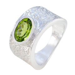 Priya Art Deco Green Solitaire Ring