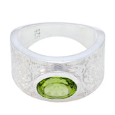 Priya Art Deco Green Solitaire Ring Peridot Green