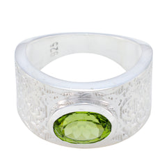 Priya Art Deco Green Solitaire Ring Peridot Green