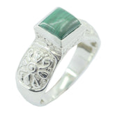 Julia Art Deco Green Solitaire Ring Malachite Green