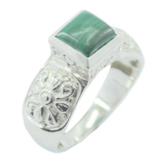 Julia Art Deco Green Solitaire Ring Malachite Green