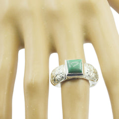 Julia Art Deco Green Solitaire Ring