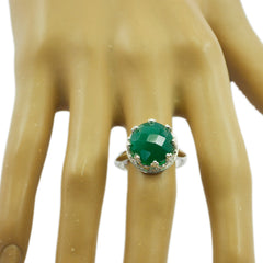 Isabella Art Deco Green Solitaire Ring