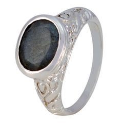 Alice Art Deco Grey Solitaire Ring with Intricate Design