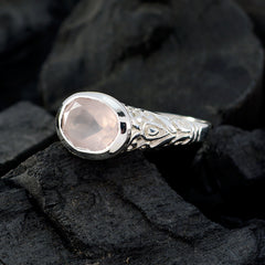 Araya Art Deco Pink Solitaire Ring in Sterling Silver