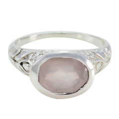 Araya Art Deco Pink Solitaire Ring in Sterling Silver
