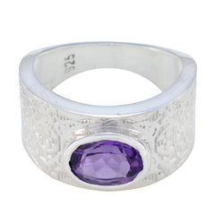 Agustina Art Deco Purple Solitaire Ring Amethyst Purple