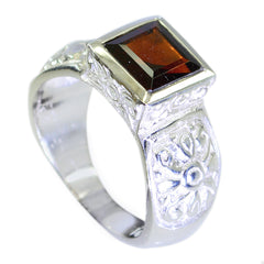 Joaquina Art Deco Red Solitaire Ring Garnet Red