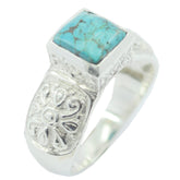 Julieta Art Deco Turquoise Solitaire Ring Turquoise Blue