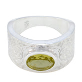 Aaliyah Art Deco Yellow Solitaire Ring with Silver Band Lemon Quartz Yellow