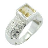 Pauline Art Deco Yellow Solitaire Ring Citrine Yellow