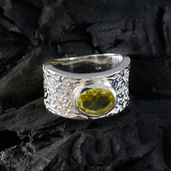 Aaliyah Art Deco Yellow Solitaire Ring with Silver Band