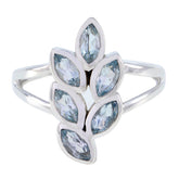Rebeca artisan blue gemstone ring with six marquise-cut stones in silver setting