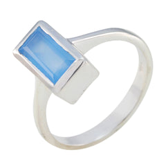 Nayara Artisan Blue Solitaire Ring in Sterling Silver