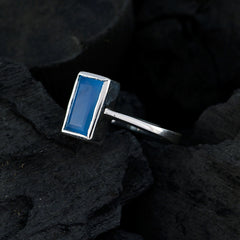 Nayara Artisan Blue Solitaire Ring in Sterling Silver