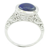 Zazlle Artisan Crafted Solitaire Rings with Unique Design Lapis Lazuli Blue