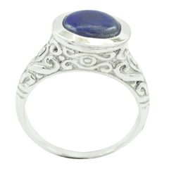 Zazlle Artisan Crafted Solitaire Rings with Unique Design Lapis Lazuli Blue