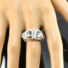 Sofia artisan grey gemstone ring featuring multiple grey stones set in silver band