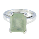 Katharina Artisan Light Green Solitaire Ring Prehnite Green