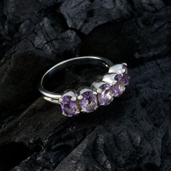 Aisha Artisan Purple Gemstone Ring in Sterling Silver