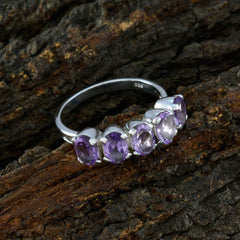 Aisha Artisan Purple Gemstone Ring in Sterling Silver