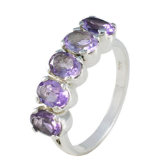 Aisha Artisan Purple Gemstone Ring in Sterling Silver