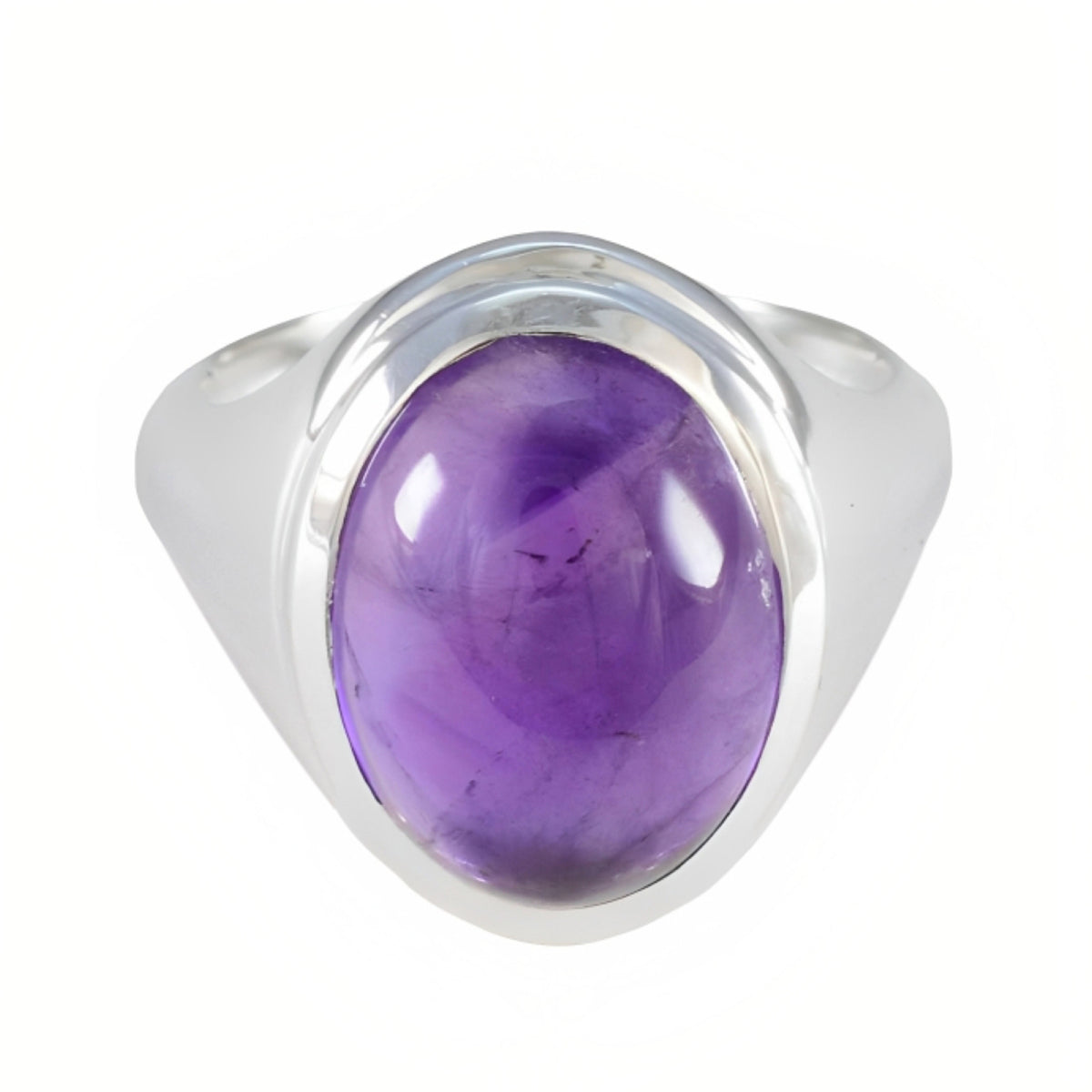 Rebeca Artisan Purple Solitaire Ring Amethyst Purple
