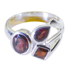 Alice Artisan Red Gemstone Ring Sterling Silver