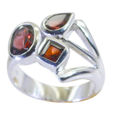 Alice Artisan Red Gemstone Ring Sterling Silver Garnet Red