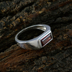 Elena Artisan Red Gemstone Ring in Sterling Silver