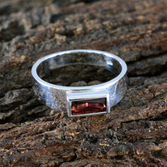 Ayesha Artisan Red Solitaire Ring in Sterling Silver