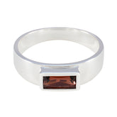 Ayesha Artisan Red Solitaire Ring in Sterling Silver Garnet Red