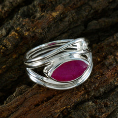 Riya artisan red toi et moi ring sterling silver marquise red gemstone with flowing wrap band for everyday elegance