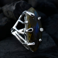 Nayara Artisan Solitaire Ring with Labradorite Stone