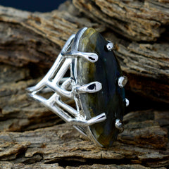 Nayara Artisan Solitaire Ring with Labradorite Stone