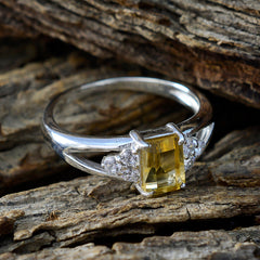 Araya Artisan Yellow Gemstone Ring with Silver Accents