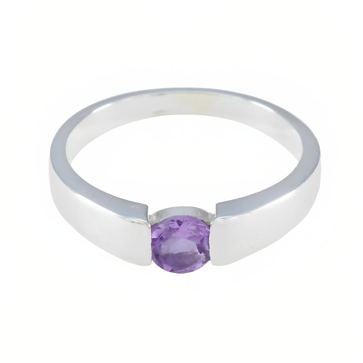 Audrey Romantic Purple Solitaire Ring Amethyst Purple