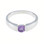 Audrey Romantic Purple Solitaire Ring Amethyst Purple