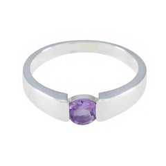 Audrey Romantic Purple Solitaire Ring Amethyst Purple
