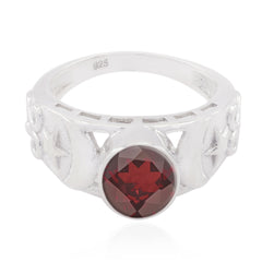 Autumn Filigree Ring with Red Gemstone 925 Silver Garnet Red